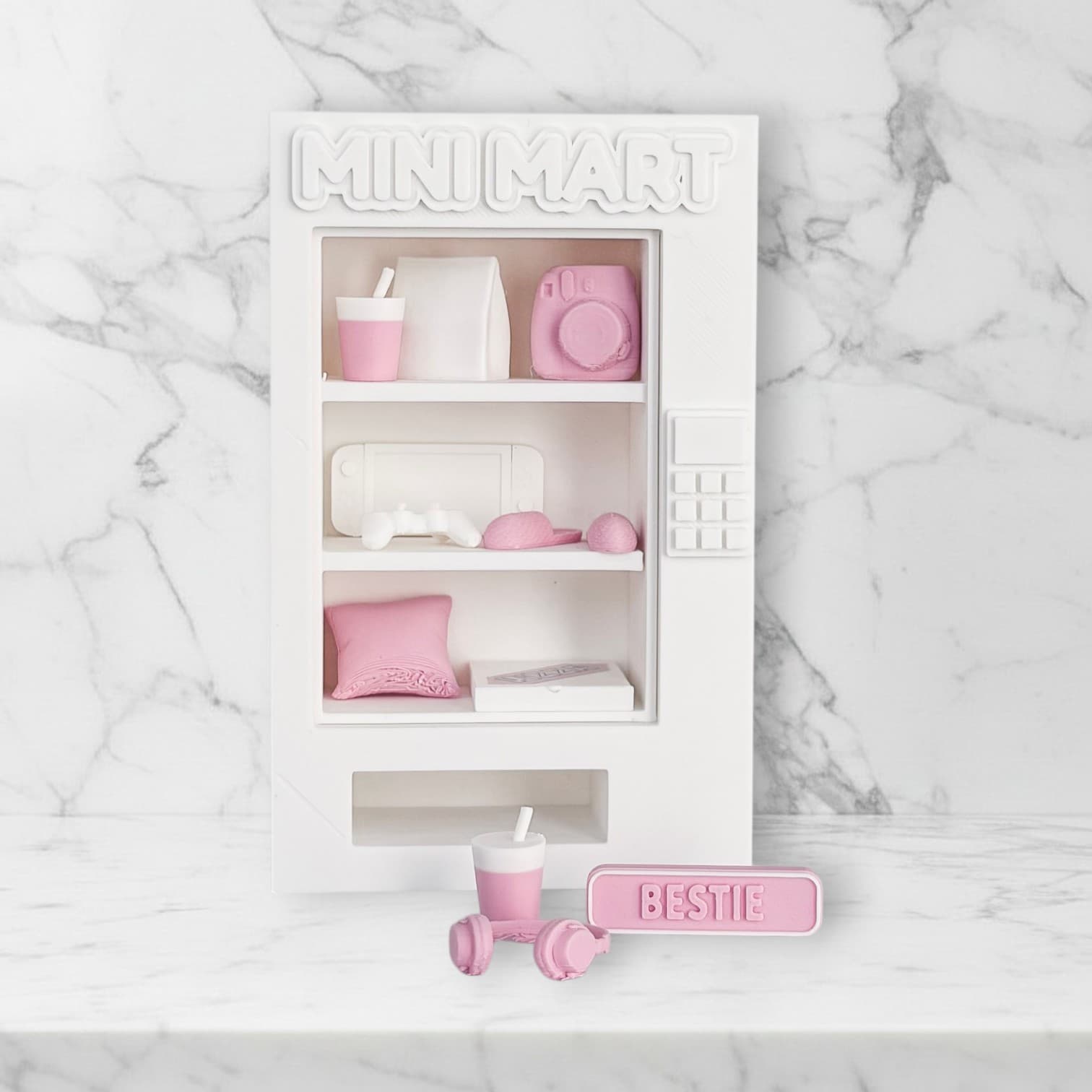 bestie sleepover mini mart on marble