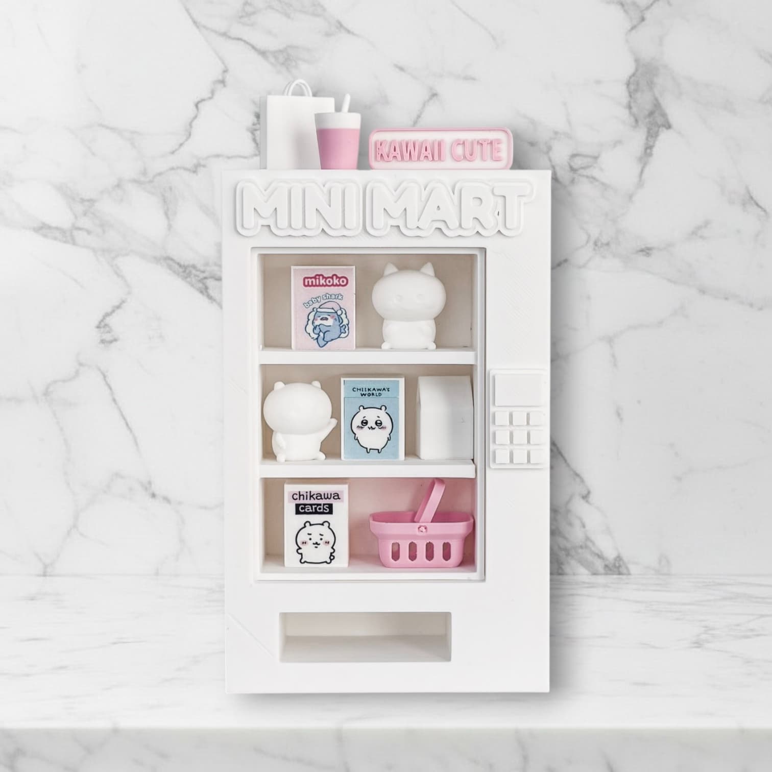 blind box mini mart on marble