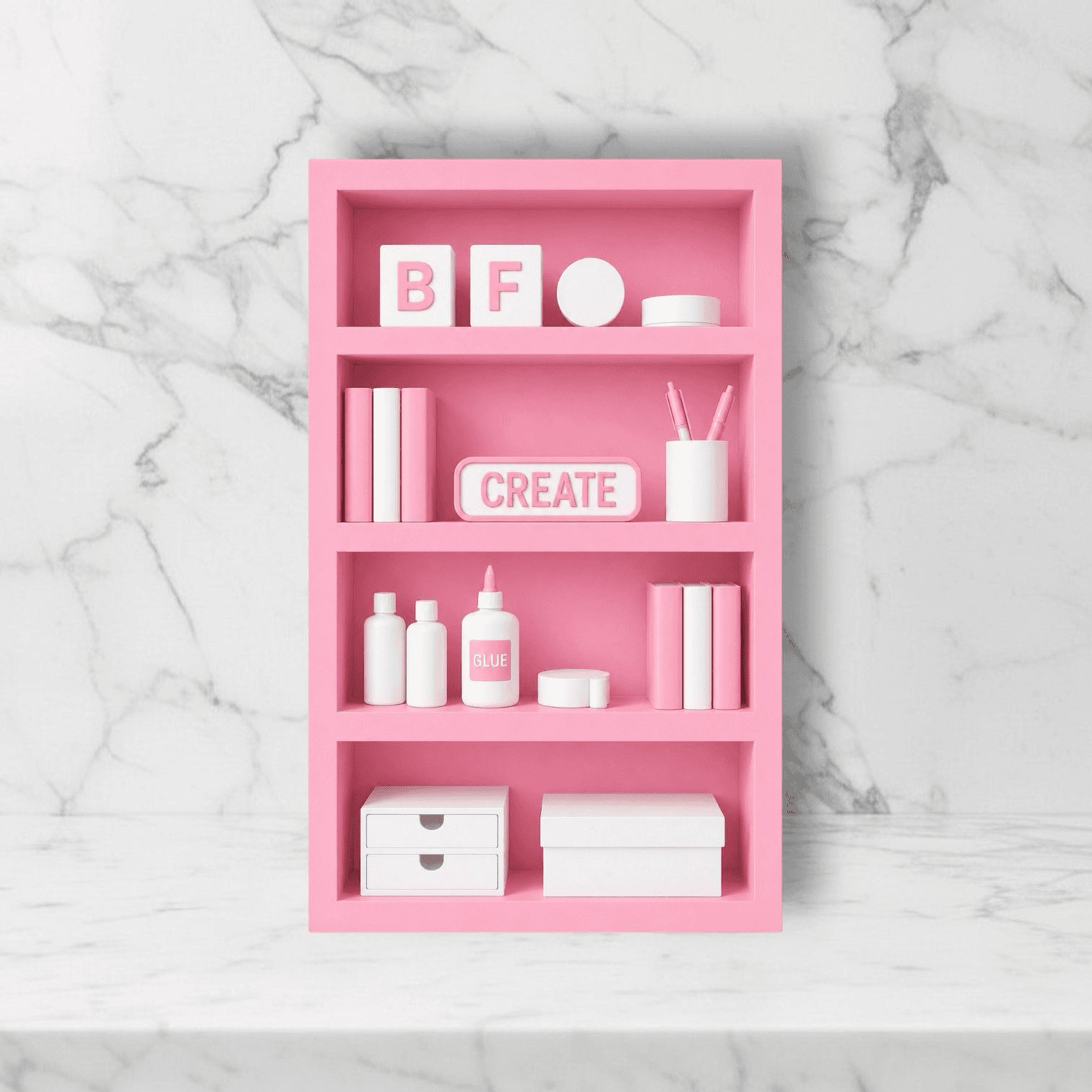 craft club rectangle · pink