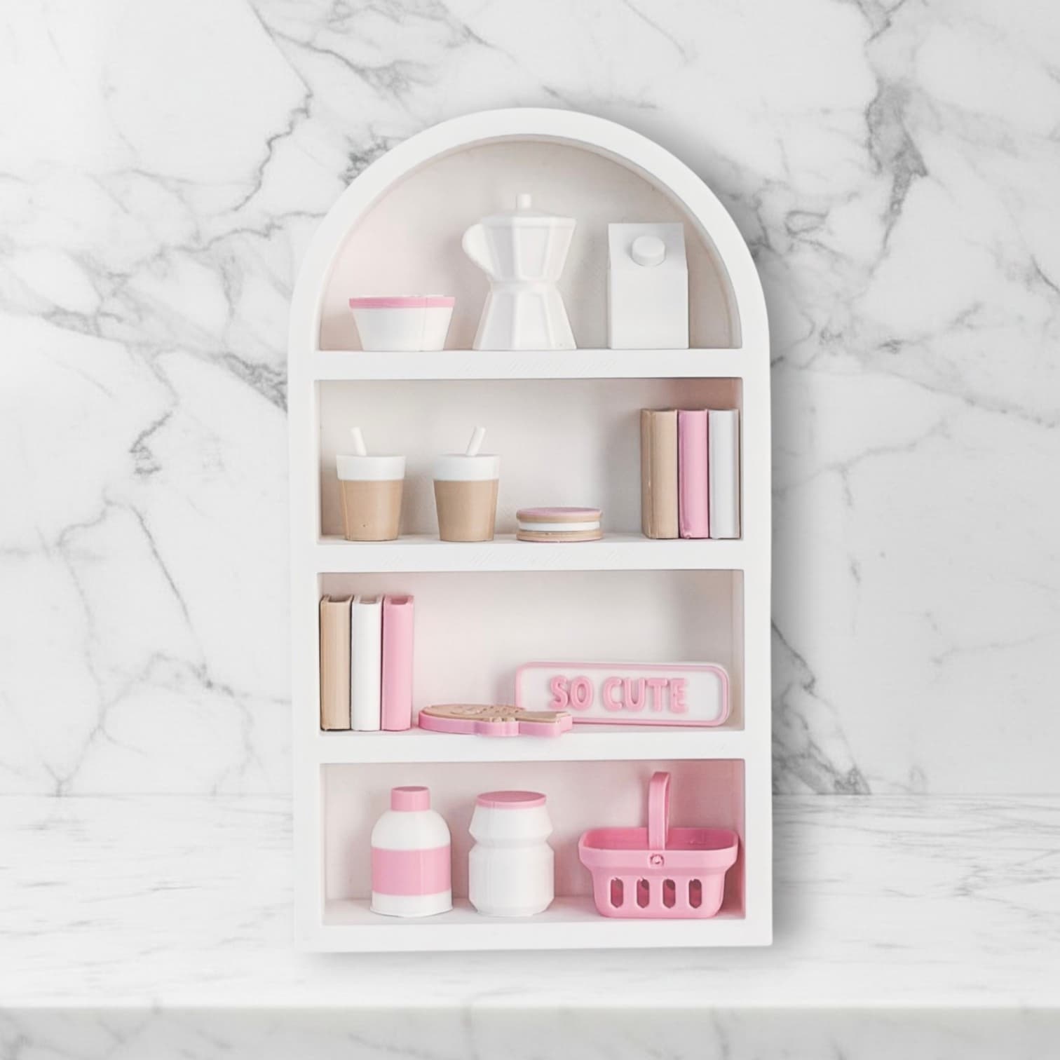 kawaii cafe on marble