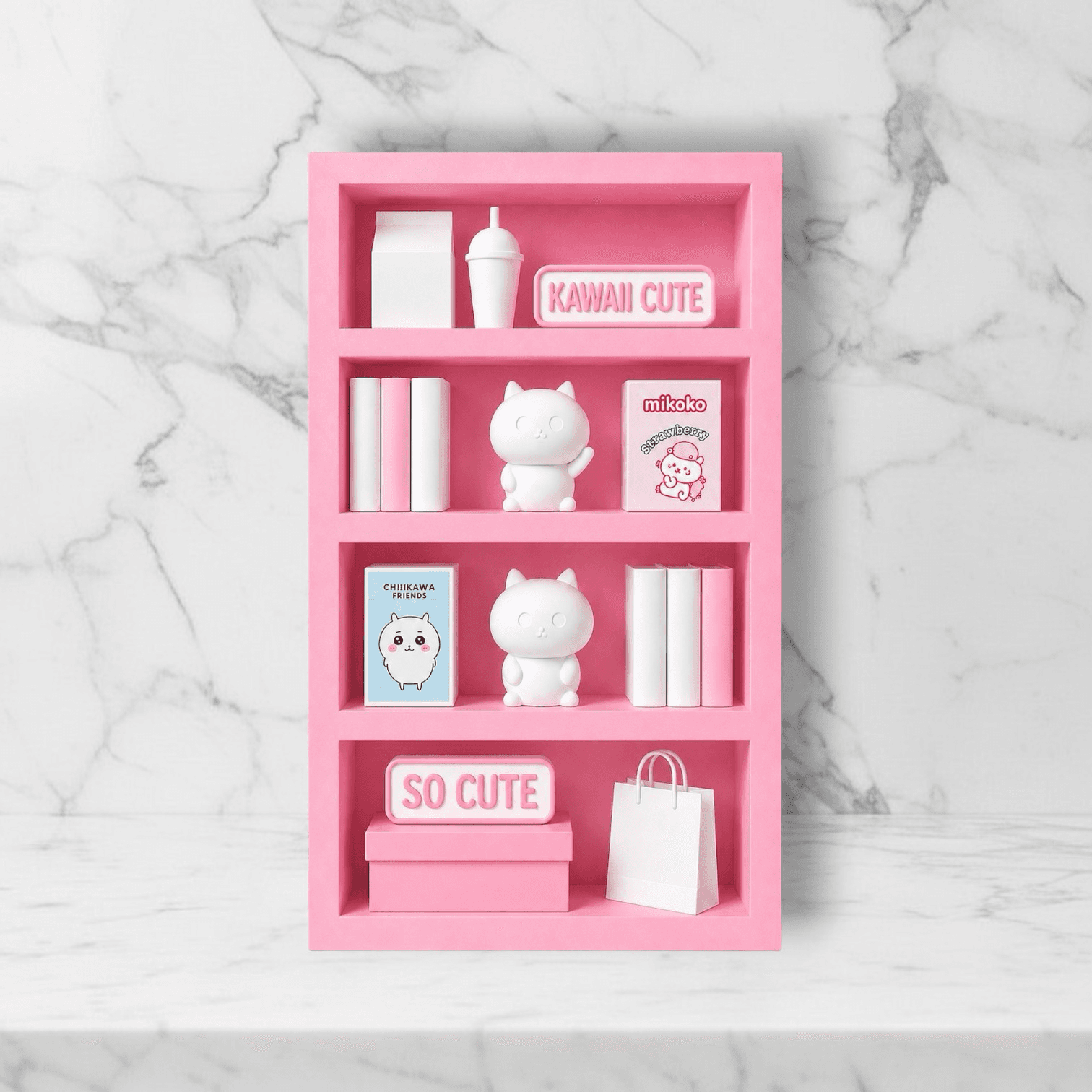 kawaii cafe rectangle · pink